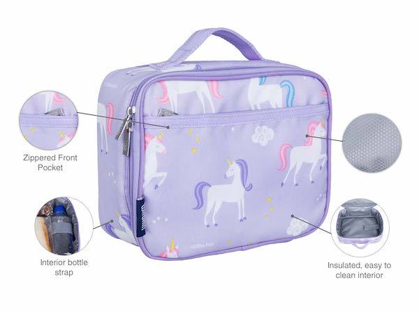 Wildkin Rainbow Unicorns Day2Day Lunch Box Pink