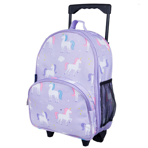 Wildkin Olive Kids Unicorn Rolling Luggage Trolley School Bag - Petit Fab