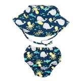 Bumkins UPF50+ Swim Diaper and Sun Hat Set - Deep Sea - Petit Fab