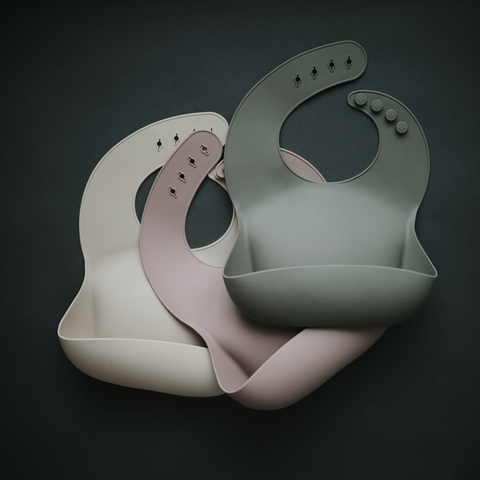 Mushie Baby Silicone Bibs - Plain (Assorted Colors) - Petit Fab