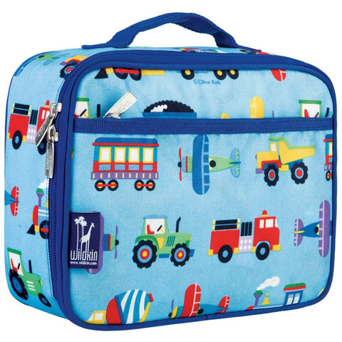 Wildkin Olive Kids Trains, Planes & Trucks Lunch Box Bag [BPA-Free] - Petit Fab Singapore