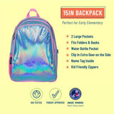 Wildkin Mermaid Scales Sidekick Backpack School Bag Features