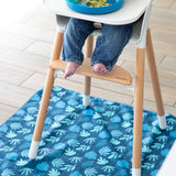 Bumkins Multipurpose Waterproof Splash Splat Mat - Blue Tropic (For Highchair, Arts & Crafts, Picnic)