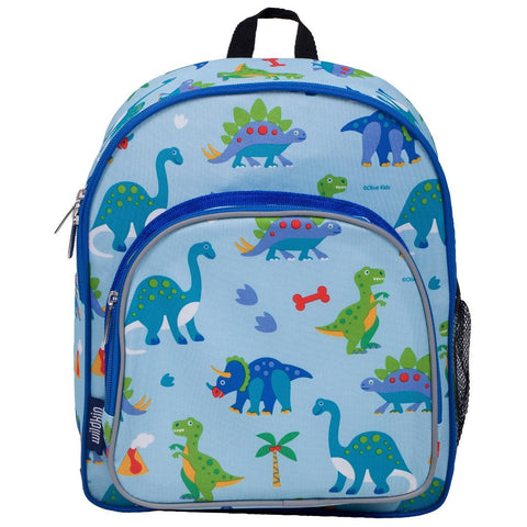 Wildkin Pack 'n Snack Backpack, Olive Kids Dinosaur Land, 12
