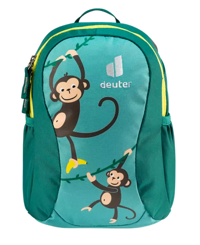 Deuter Pico Children's Backpack - Dustblue Alpine Green Monkeys - Petit Fab