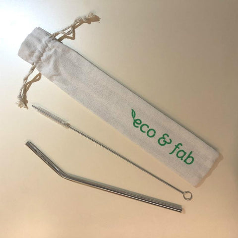 Eco & Fab Reusable Stainless Steel Straw Set [316 Medical Grade] - Bent - Petit Fab Singapore
