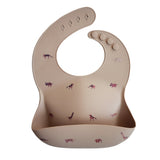 Mushie Baby Silicone Bibs - Prints (Assorted Colors) - Petit Fab