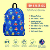 Wildkin Olive Kids Robots Sidekick Backpack School Bag